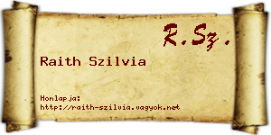 Raith Szilvia névjegykártya